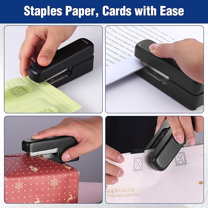 WORKPRO 2-in-1 Stapler with Staples & Staple Remover, 40 Sheet Capacity, Flat Clinch Design, Storage Space, Includes 2000 Standard Staples - Non-Slip Office Stapler for Desk, Classroom, Black