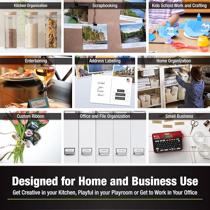 LABELWORKS Epson LW-K200PX Red Printer & Tapes Bundle - Label Maker and Red Label Tapes