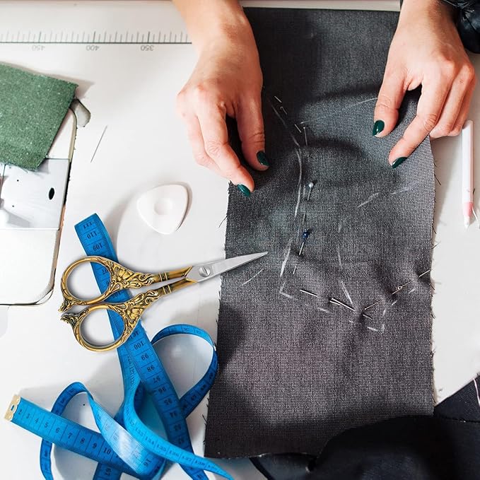 BIHRTC 4.5Inch Small Sharp Pointed Stainless Steel Scissors Craft Cross Detail Shears Thread Scissor for Sewing Craft Embroidery Needpoint Artwork DIY Tool Scissors Bronze Scissor