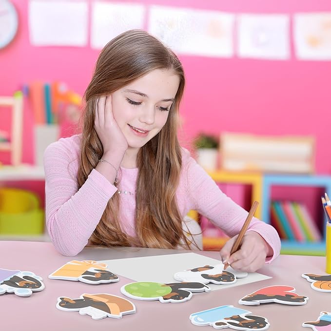 CJiangpo 30Pcs Dachshund Sticky Notes Cute Dog Sticky Note Pads, 600 Sheets Self Stick Notepad Memo Pads Funny Page Marker Classroom Rewards Back to School Animal Party Favors Filler Gift