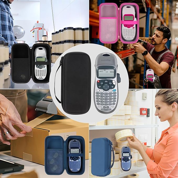 Storage Case Compatible with DYMO LetraTag 100H / 100H Plus Handheld Label Maker (Pink Case)