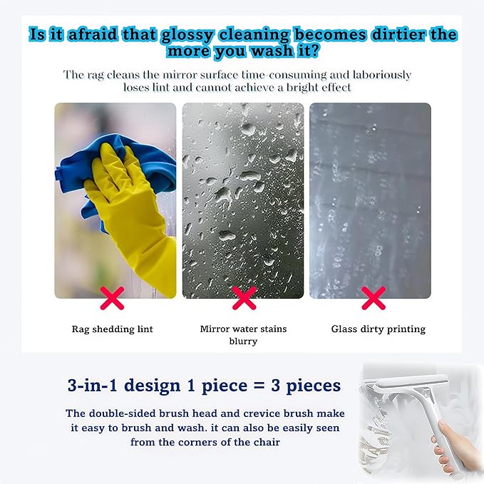 3 in 1 Window Cleaning Squeegee with Spra, 3 in 1 Spray Squeegee,3 in 1 Window Cleaning Scraper for Windows, Walls,Car Windshields, Bathrooms, Kitchens, All-Purpose Window Cleaner Tool
