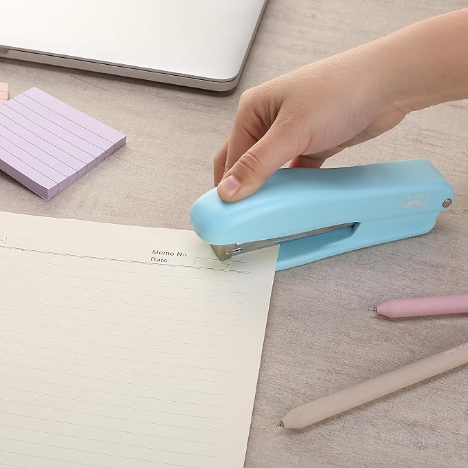 Mr. Pen- Staplers for Desk, 2 Pack With 200 Staples, 20 Sheet Capacity, Blue, Office Stapler Set