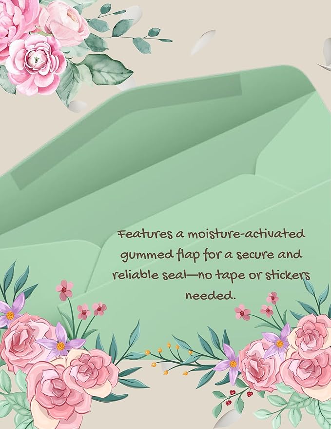 Envelopes No. 10 (4 1/8” x 9 1/2") Gummed Sealing, Standard Mailing Envelopes 100 Pcs. Per Pack.