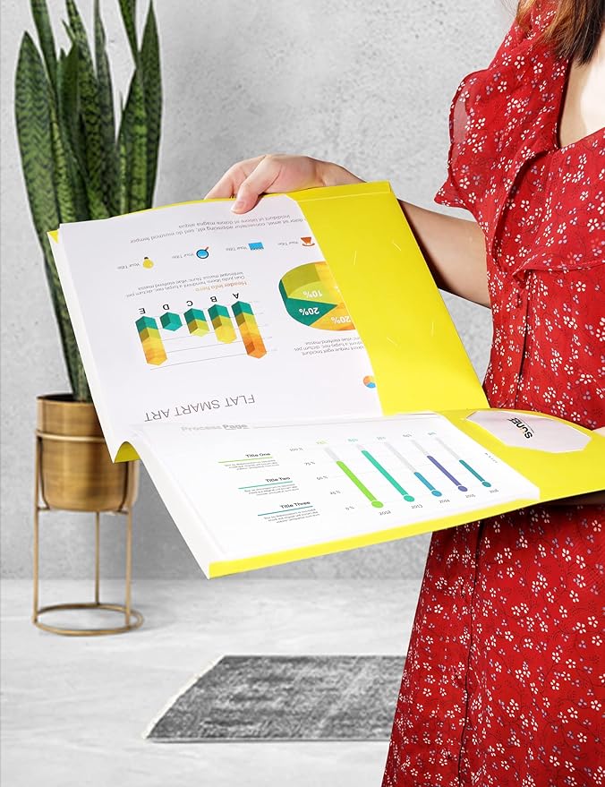 SUNEE Folders with Pockets 3 Hole Punched(50 Pack, Assorted Colors), 2 Pocket Folders Fit Letter Size Paper, Paper File Folder for School Office Home Bussiness