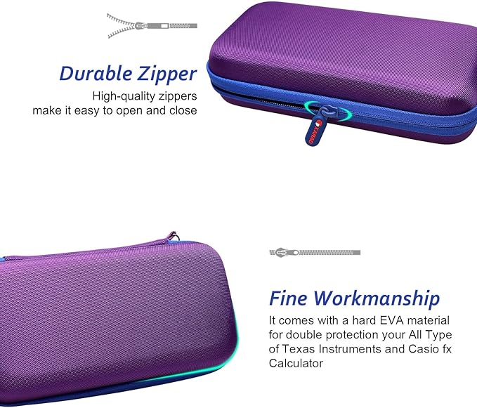 Calculator Case Compatible with Texas Instruments TI-84 Plus CE/TI-84 Plus/TI-Nspire CX II CAS/TI-Nspire CX II/TI-83 Plus/TI-89 Titanium/TI-85 / TI-93 Color Graphing Calculator by XANAD (Purple)
