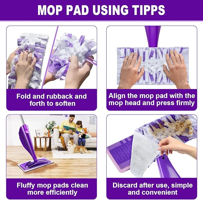IOPRETTY Mop Pads Refill for Swiffer WetJet - 7 PCS Disposable Pad for Hardwood Wood Tile Laminate Marble Vinyl Muilt-Surface Floor Cleaning - Heavy Duty Absorb & Lock Pet Hair Dust Dirty Stains