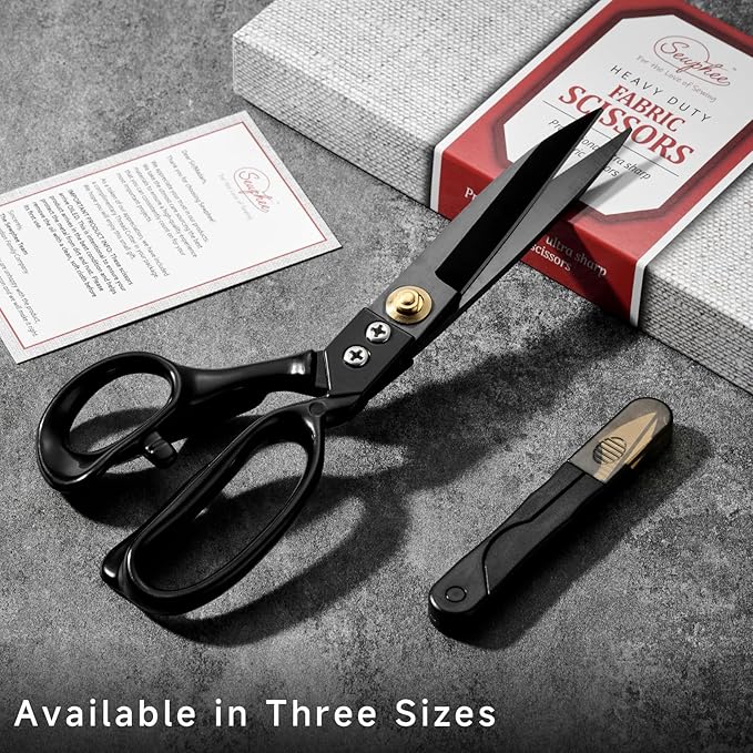 Fabric Scissors Professional Heavy Duty 9 inch Sharp Fabric Shears for Tailor Industrial Sewing Scissors for Cutting Clothes Upholstery Leather Ideal Home and Commercial Fabrics Sewing Accessories