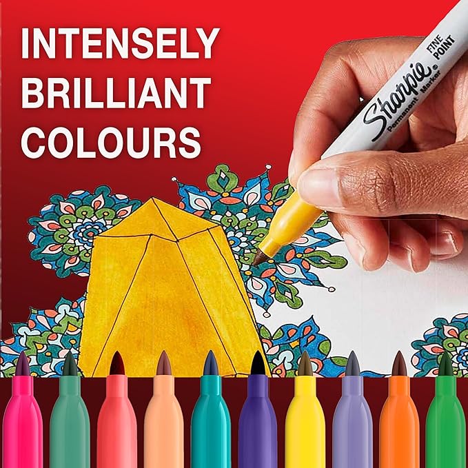 Sharpie Permanent Marker Set | Limited Edition Colour Assortment | Fine Point | 18 Count Marker Pens | Back to School Set