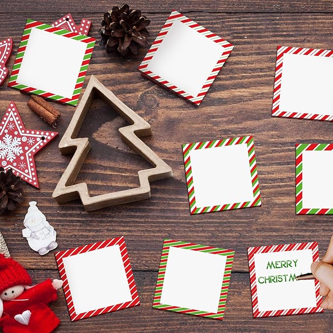 clothmile 9 PCS Christmas Sticky Note Christmas Note Pads Christmas Notepad Set Cute Self Adhesive Memo Notepads for Xmas Winter Holiday Party School Work Study Supplies，450 Sheets(Christmas Candy,9)