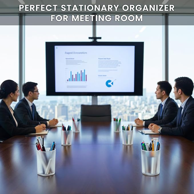 Pack of 10 - Clear Pencil Cups for Classroom | Transparent Plastic Pen Holder Desk Cup & Toothbrush Organizer | Desks Accessories Pen Cups for Pens