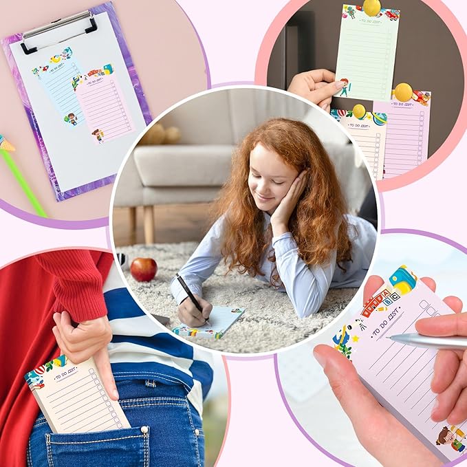 300 Sheets to Do List Notepad Daily Checklist Sticky Notes Cute Undated Memo Pad Color Block to Do Note Pad Weekly Plan Agenda and Organizer Planners for College(School Style,3.14 x 5.11 Inch)