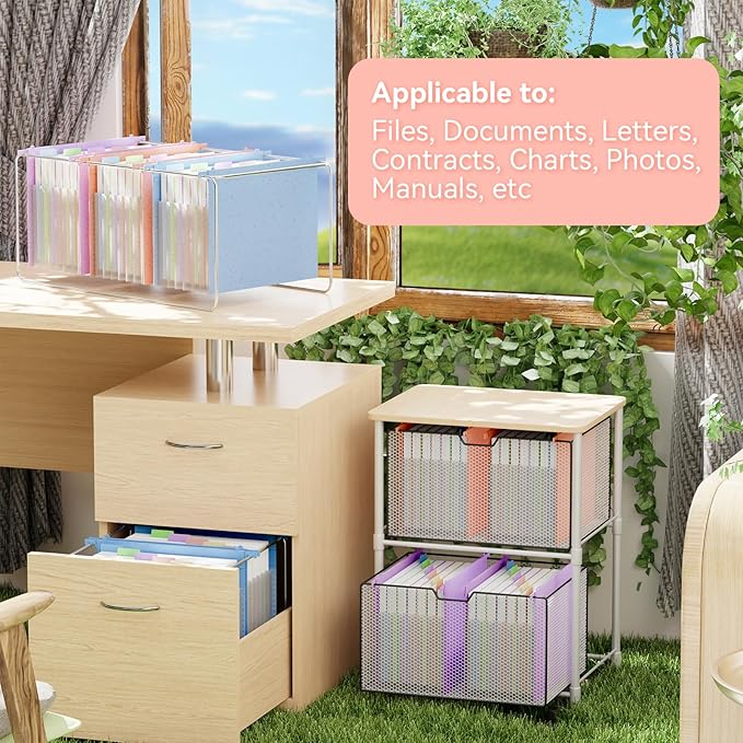 ANSOOK Wheat Straw Large Capacity Hanging File Folders Letter Size,7 Expansion 1.2" Accordion Pockets,3 Pack File Cabinet Folders with Tabs, Natural Colored File Folders for Home and Office Bulk File