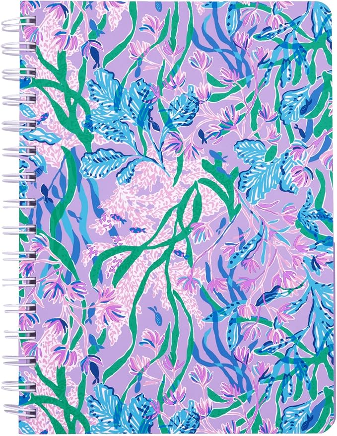 Lilly Pulitzer Hardcover Mini Spiral Notebook, 8.5" x 6.5" Small Journal with 160 College Ruled Pages, Secret Escape