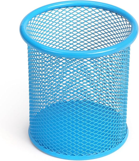 Tamaki Pen Holder Cup for Desk, Wire Mesh Pencil Cup Holder for Desk Office Pen Organizer (Blue)