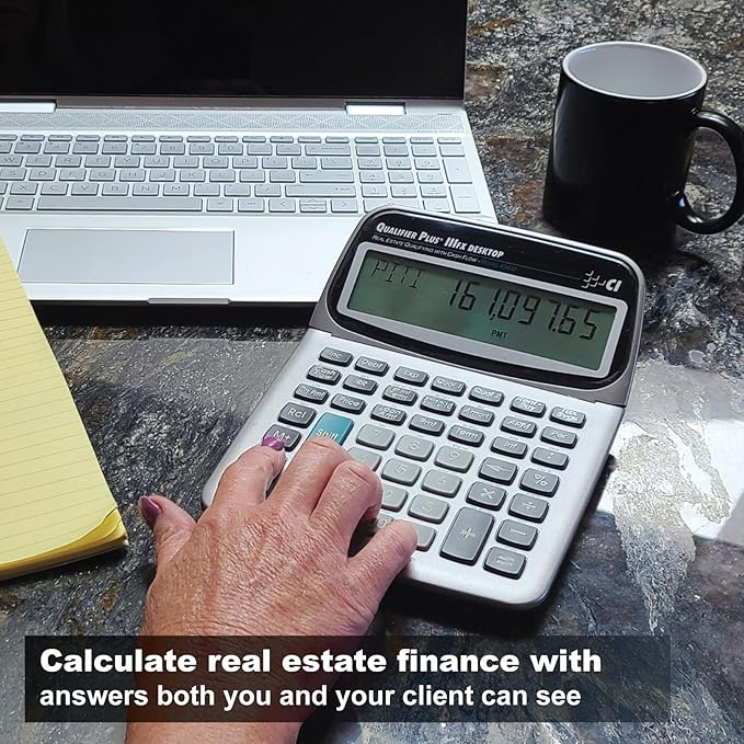 Calculated Industries 43430 Qualifier Plus IIIfx Desktop PRO Real Estate Mortgage Finance Calculator | Clearly-Labeled Keys | Buyer Pre-Qualifying | Payments, Amortizations, ARMs, Combos, FHA/VA, More