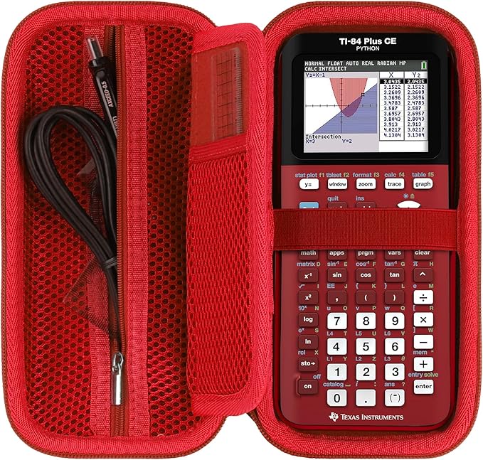 Hard Case Replacement for TI-84 Plus CE/TI-84 Plus/TI-Nspire CX II CAS/TI-Nspire CX II/TI-83 Plus/TI-89 Titanium/TI-85 / TI-86 Color Graphing Calculator (Red Case)
