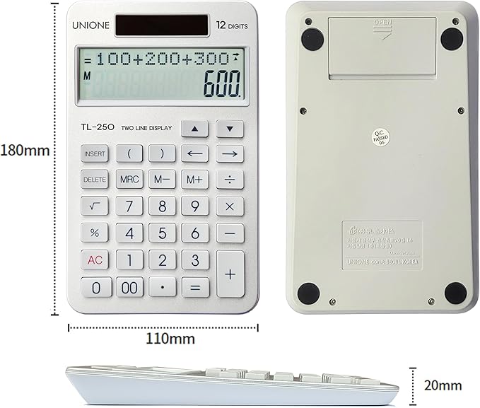 New, Two Line Display, Desktop Calculator. History Function- 30 Memories, Calculator with Large LCD for Home & Office Use, 4.5×7 inch (Silver)