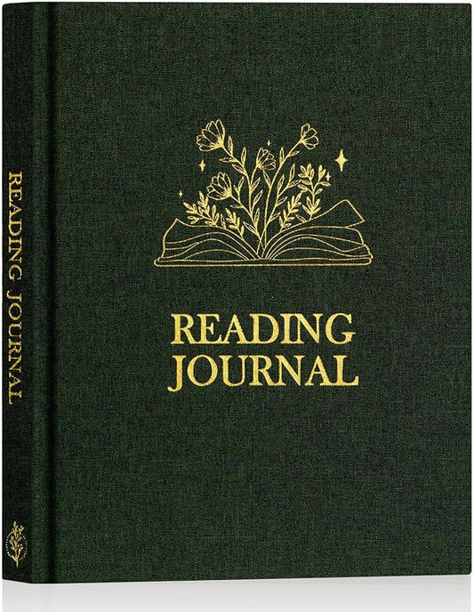 Lanpn Reading Book Journal for Book Lovers Readers, 158 Pages Linen Hardcover Books Tracker with 52 Reviews, 9.3" x 7.7" Read Log Notebook Bookish Gifts (Green)