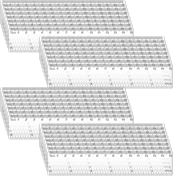 32 Pack 6 Inch Mini Rulers Bulk Plastic Small Rulers with Inches and Centimeters, Drafting Measuring Tool Set for Classroom Kids Student School Office Supplies(6 Inch,Clear)