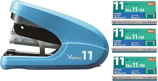 Max Vaimo HD-11FLK Flat Clinch Stapler with 3 Boxes Staples (35 Sheets)
