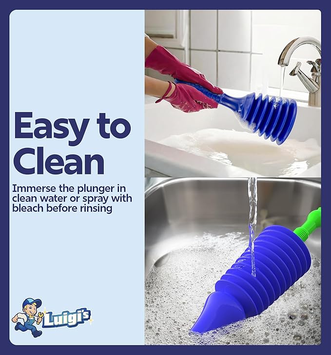 Luigi's Toilet & Sink Plunger Set - Blue