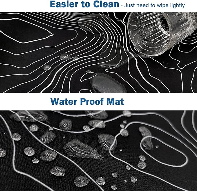 Topographic Mouse Pad, Extended Gaming (35.4x15.7 in), Desk Mat Laptop Waterproof Decor Writing for Work, Game, Office, Home - Topographic Contour