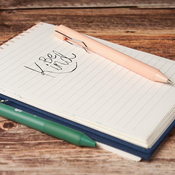 BLIEVE - Black Ink Gel Pens With Cool Matte Finish, Aesthetic and Cute Pens With Smooth Writing For Journaling And Bible Note Taking No Bleed Through, Cute School Supplies 8 Pack (Black Ink)