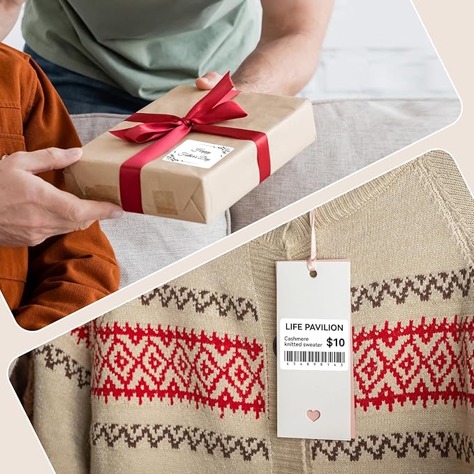 NIIMBOT 3 Rolls White Labels for B1 B21 B3S K3 Label Maker, 1.57'' x 2.76'' (40x70mm) Printer Labels, Food Labels for Jars, Personalized Editable Labels for Home/School/Office