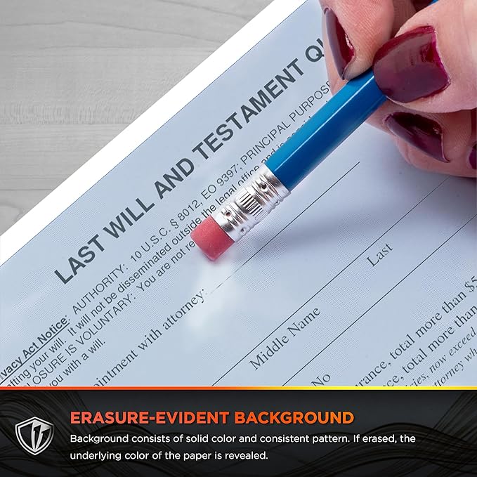 DocuGard Advanced Blue Multi-Purpose Security Paper - Fraud Prevention - 7 Security Features - Laser & Inkjet Printer Compatible - 8.5" x 11“ - 24 lb - 500 Sheets (04546)