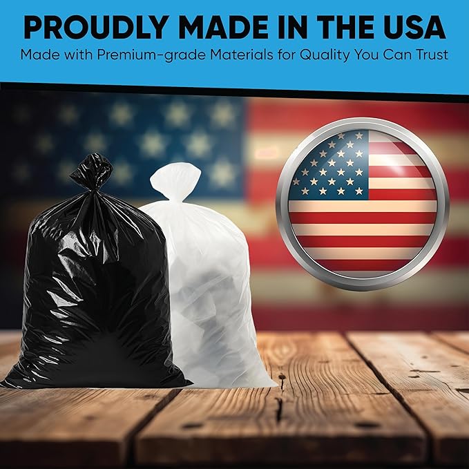 Clear 13 Gallon Trash Bags – Bulk 1000 Count – Tall Kitchen Garbage Bags – 13 Gal Unscented Plastic Can Liners for Bathroom, Office, Janitorial, Commercial, Industrial, Municipal – Drawstring-Free