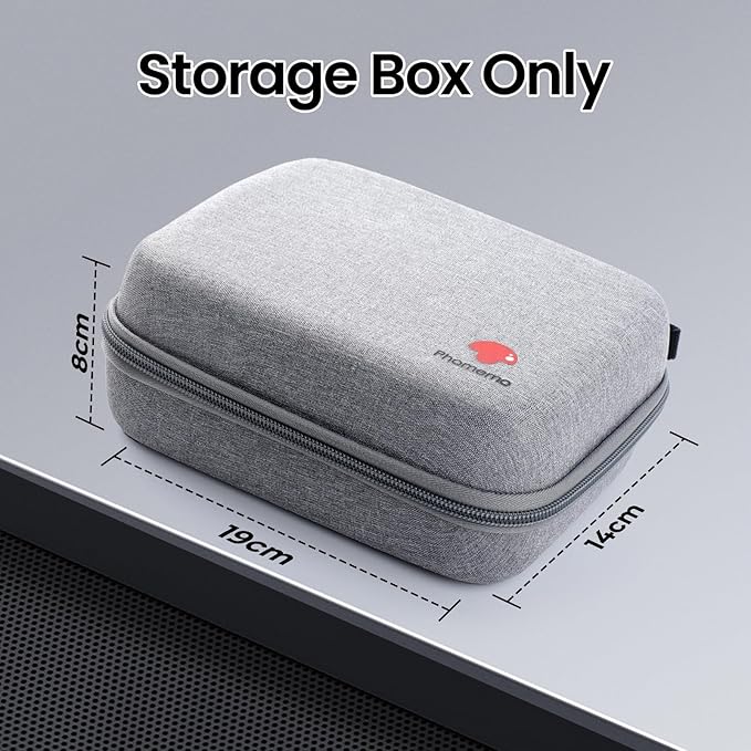 Phomemo EVA Hard Case for Label Maker Printer M110/M120/M150/M220/M250/M100/M221, TP31 Tattoo Stencil Printers - Holder for Label Machines with Tape, with Mesh Pocket for Accessories (Case Only)