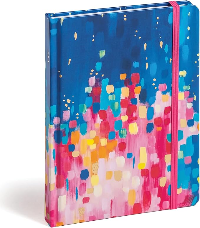High Note Fresh & Colorful Non-Dated Journal Notebook, 6" x 8.5" Lined Softcover Notebook with Gold Foil Accents, 183 Pages, Elastic Band and Ribbon Bookmark