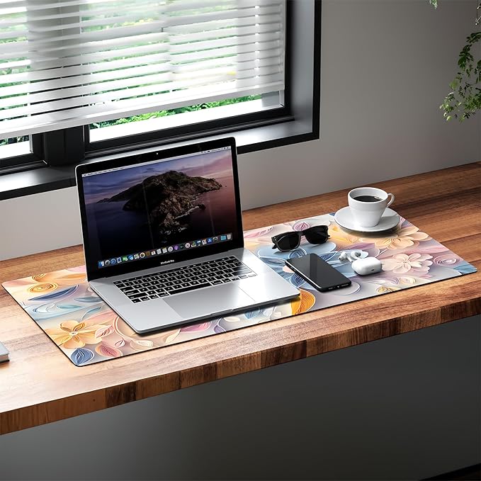 Large Gaming Mouse Pad (31.5"x11.8") - XXL PU Leather Waterproof Desk Mat with Non-Slip Rubber Base for Keyboard, PC & Office