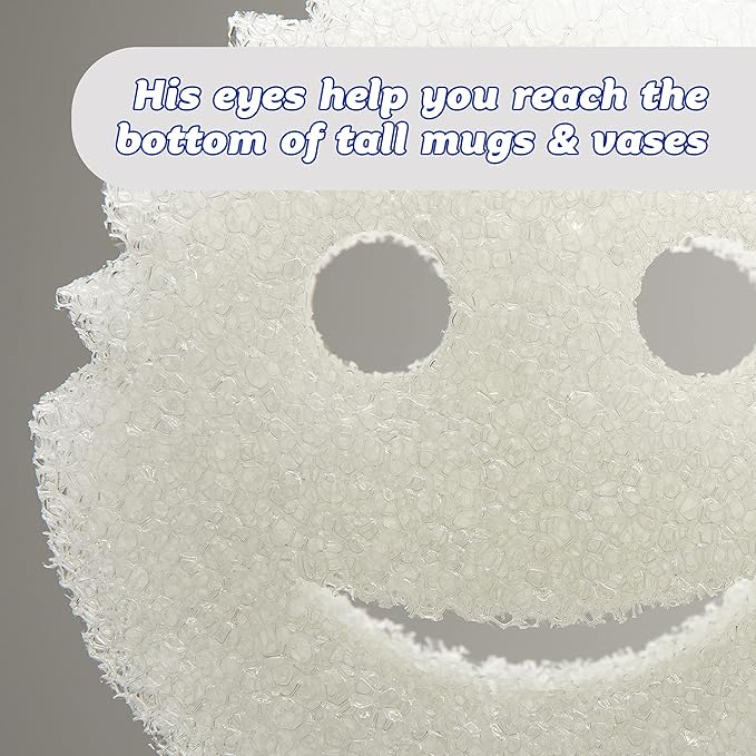 Scrub Daddy- Scrub Daddy Dye Free- FlexTexture Sponge, Soft in Warm Water, Firm in Cold, Deep Cleaning, Dishwasher Safe, Multiuse, Scratch Free, Odor Resistant, Functional, 1pk (Pack of 1)