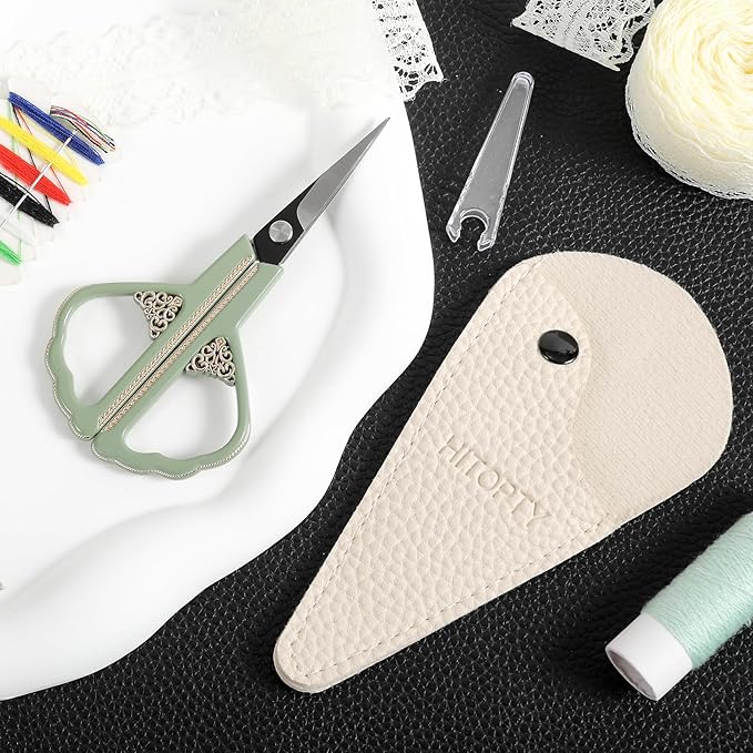Sewing Scissors - Small Sharp Scissors with Cover for Home, Office, Travel, Craft, Precision Detail Thread Paper Cutting