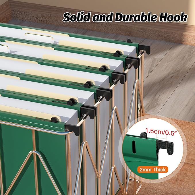 Plastic Hanging File Folders,Letter Size,Reinforced Hang Folders,Standard File Folders for Filing Cabinet,Plastic Hanging Folders,1/5-Cut Tabs,Designed for Home and Office,Green,12 Pack