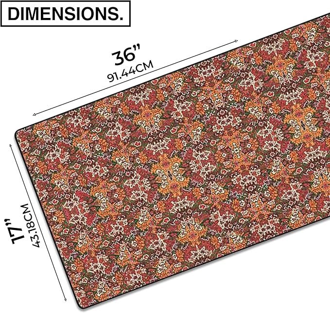 MPCO. Arabic Textiles Large Gaming Desk Pad - 36" x 17" Aeroglyde Fabric Goldenrod Desk Mats - Non-Slip, Washable, Smooth Glide for Precision Gaming & Work