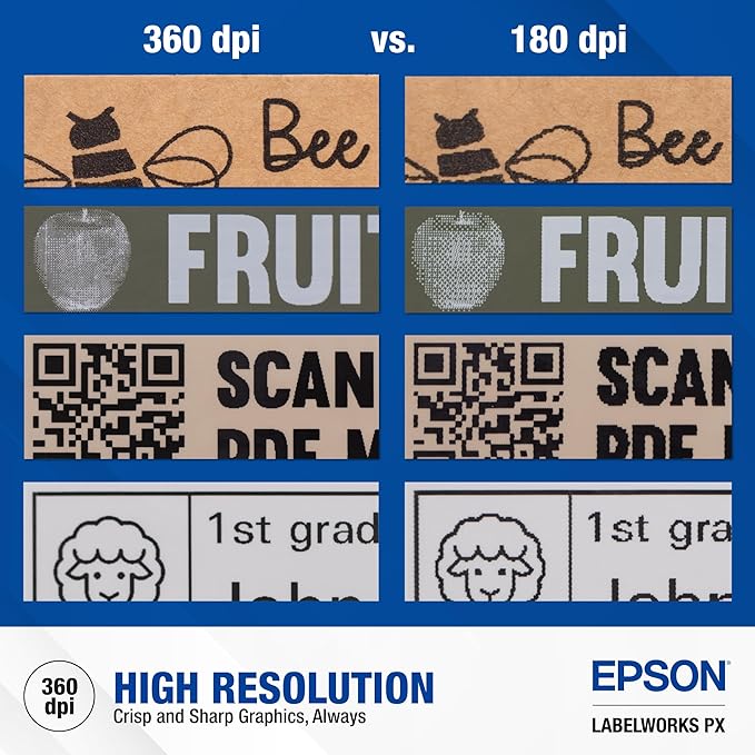 LABELWORKS Epson LW-C610PXADPT Fall Bundle - Label Maker, Adapter, & Black on Orange and Black on Beige PET Tape