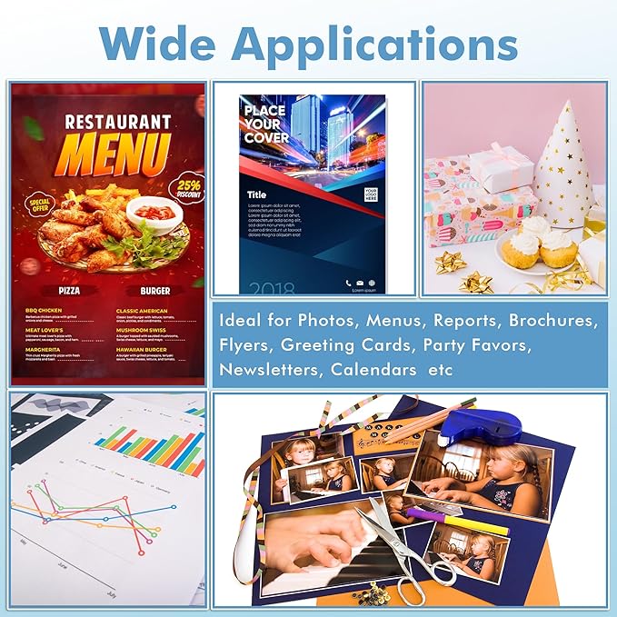 Koala Semi-Gloss Photo Paper 8.5X14 Inches 100 Sheets for Inkjet and Laser Printers Use DYE INK 48LB 180gsm Legal Size Professional Paper