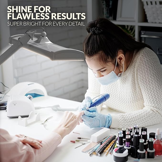 Ultra Bright 2300 Lumens Powerful Professional Eye Care LED Desk Lamp - Brightness Adjustable, Modern Task Light for Home, Beauty, Crafting, Office, Workbench (Daylight, Dimming, White)