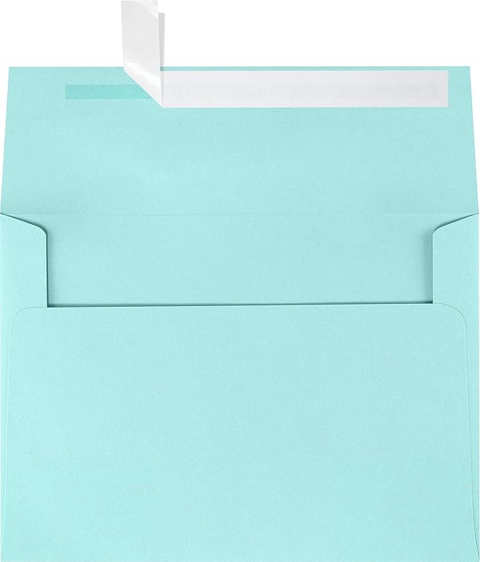 LUXPaper A7 Invitation Envelopes | Peel & Press | 5 1/4" x 7 1/4" | Seafoam Blue | 80lb. Text | 1,000 Qty