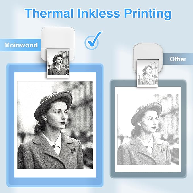 Notebuddy Mini Sticker Printer Doodle Dash Portable Thermal Printer Inkless Pocket Photo Printer Bluetooth for Learning Assistance, Scrapbook Supplies,Journal,Study Notes with Sticker Paper,White