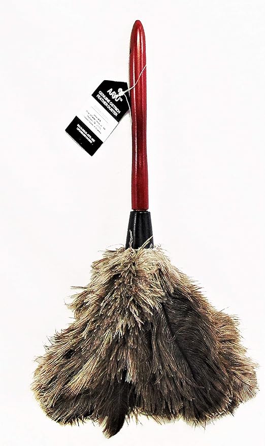 AAYU Premium 14.5" Feather Duster for Home | Natural Duster for Cleaning and Feather Moping | Eco Friendly | Genuine Ostrich Feather Duster with Wooden Handle | Easy to Clean Dust and Reuse (36 cm)