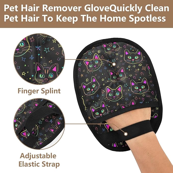 I·D Good Figure Pet Grooming Gloves Reusable Dog & Cat Hair Remover for Furniture, Car Interiors Multi-Surface Deshedding Tool for Carpets, Bedding & Home Cleaning