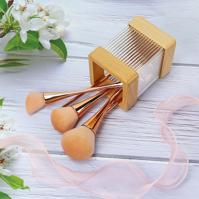 MultiBey Beech Wooden Pencil Holder, Clear Acrylic Wood Pen Holder, Modern Pen Cup Organizer Stand Wood Desk Accessory Organizer for School Office Home Supplies