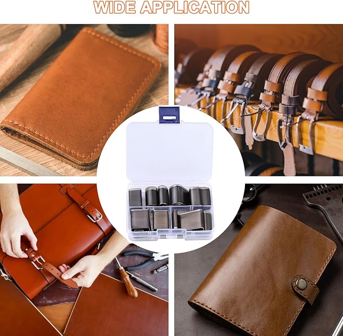 25 Pieces Leather Hole Punch Tool, Multiple Shapes Hole Punch Set for Belts, Leather Cutting Dies Kit for Handmade DIY Crafts, Hollow Punch Cutter Tool with Storage Case & Mat