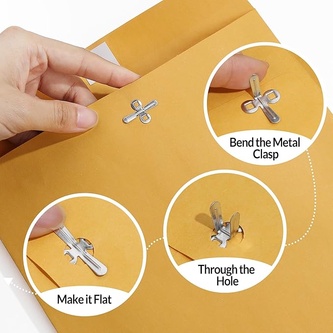 SUNEE 9x12 Clasp Envelopes 20 Count - 9x12 Inch Brown Kraft Envelopes with Clasp Closure – for Home, Office, Business, Legal or School, Great for Filing, Storing or Mailing Documents