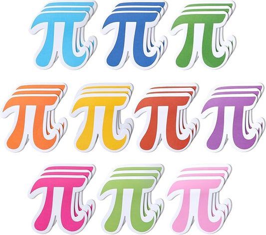 CJiangpo 30Pcs Pi Day Sticky Notes Pads, 600 Sheets Colorful Self Stick Notepad Memo Pads Cute Funny Page Marker Classroom Rewards Pi Day Math Party Favors Filler Gifts for Kids
