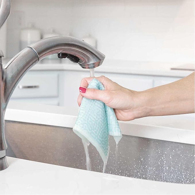 ELYN Swedish Dishcloths, Reusable & Washable Sponge Cloths, Absorbent Cleaning Paper Towels for Kitchen, Dishes, Counters and More, 5 Pack, Assorted Soft Botanical Patterns